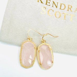 Kendra Scott Elle Gold In Rose Quartz Drop Earring